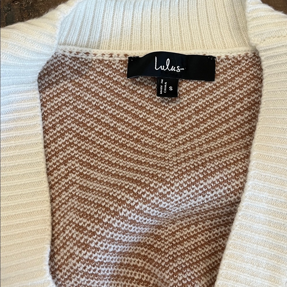 Lulus Brown & White Striped Button-Up Cardigan - Picture 3 of 8